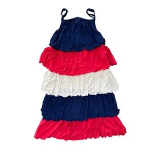 Kickee Pants Bamboo Red, White, and Blue Tiered Dress 8